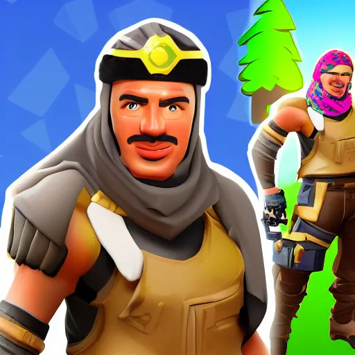 Prompt: oussam ben laden as a fortnite skin