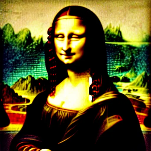 Prompt: mona lisa with a black eye