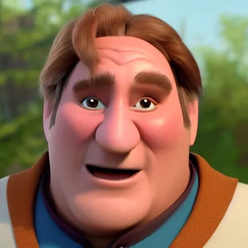 Image similar to gerard depardieu as a pixar disney character from up 2 0 0 9 unreal engine octane render 3 d render photorealistic