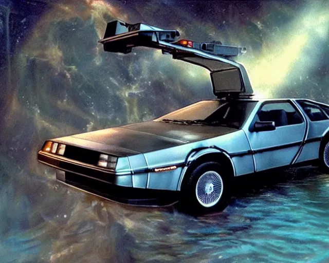 Image similar to doc brown and the delorean underwater