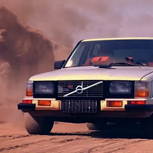 Prompt: 1982 Volvo 245 Wagon in Mad Max Fury Road, 8k