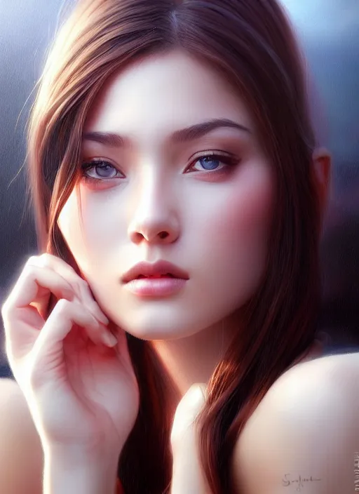 Image similar to photo of a gorgeous young woman in the style of stefan kostic, realistic, sharp focus, 8k high definition, insanely detailed, intricate, elegant, art by stanley lau and artgerm