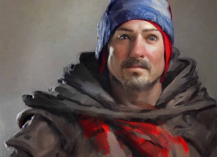 Prompt: a highly detailed beautiful portrait of stan marsh as kratos, by gregory manchess, james gurney, james jean