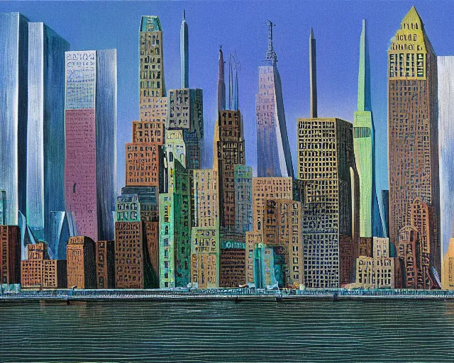 Image similar to 1 9 9 0 s manhattan skyline by salvador dali