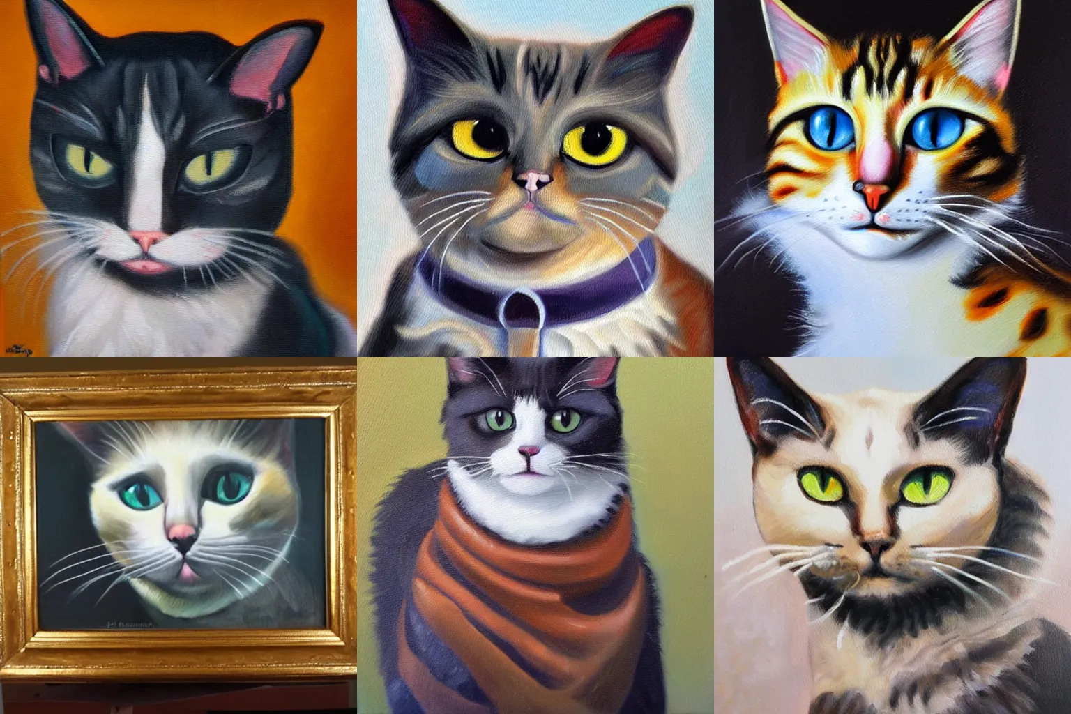 Prompt: An oil painting of a cat