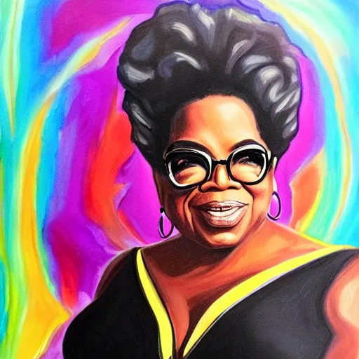 Image similar to Oprah in thanos form, painting