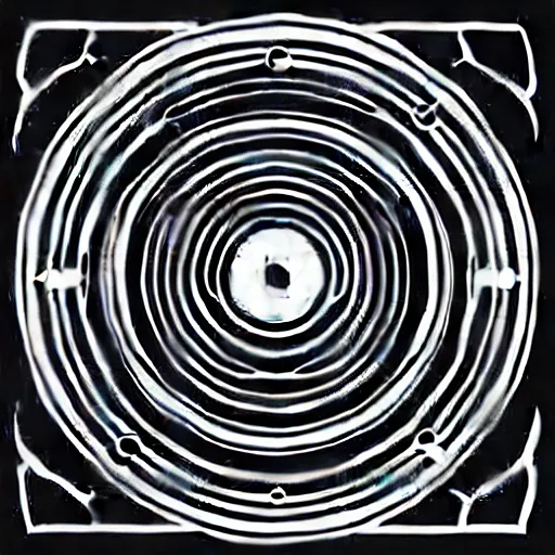 Image similar to black and white sci fi luxury themed svg vector art panel for cnc plasma, laser, stencil, unique art nouveau deco hole through circuit ocean wave design