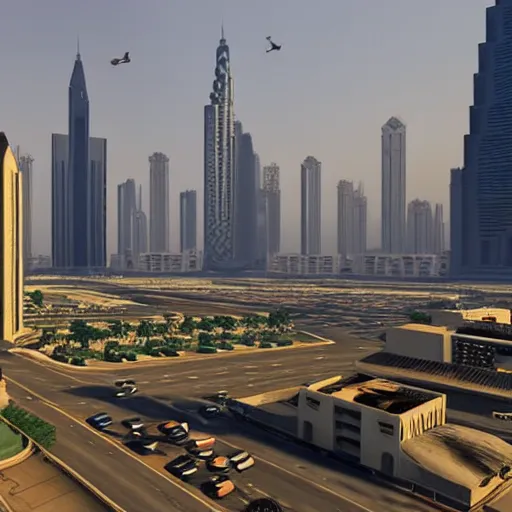 Prompt: gta : dubai, picturesque