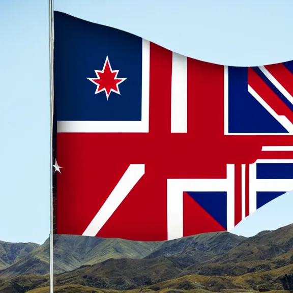 Image similar to the new flag of new zealand being flown, national contest winner, with no references to the commonwealth