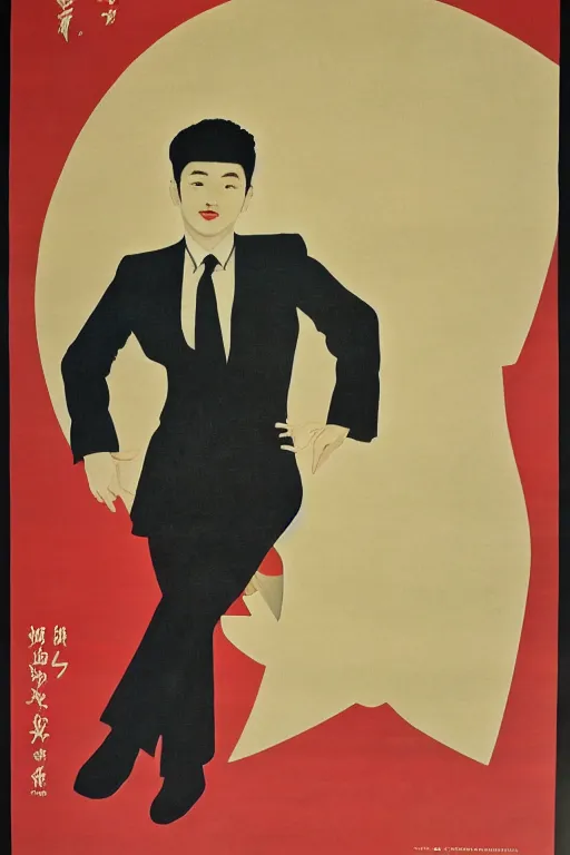 Image similar to cai xukun, 1 9 6 0 s soviet poster