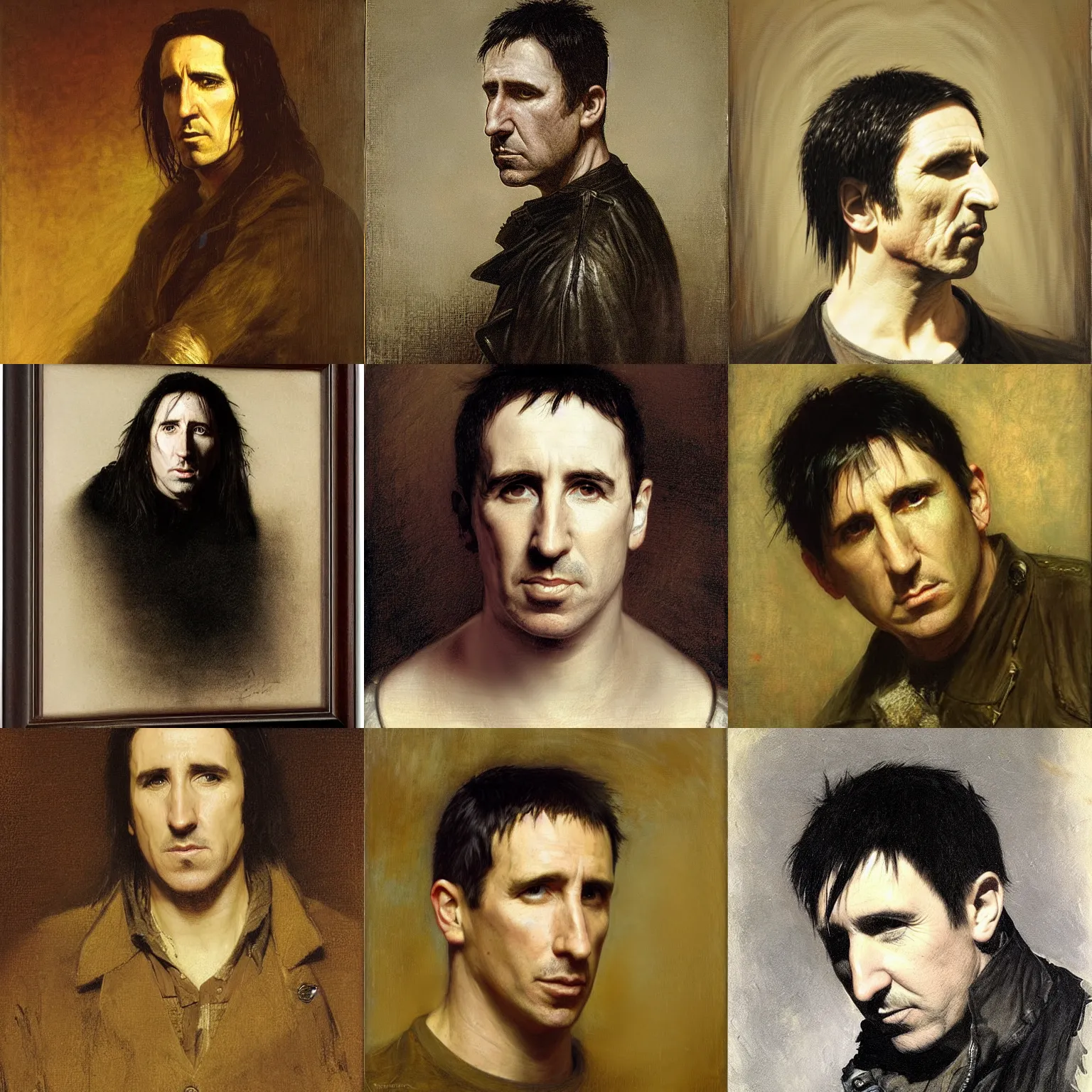 Prompt: a portrait of trent reznor by samuel luke fildes