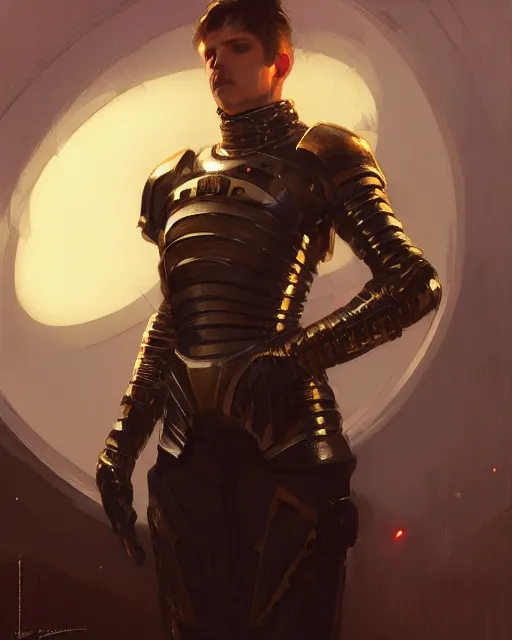 Prompt: a potrait of a space fanstasy knight, fine details. night setting. realistic shaded lighting poster by ilya kuvshinov katsuhiro, artgerm, jeremy lipkin and michael garmash, unreal engine, radiant light, detailed and intricate environment, digital art, trending on art station