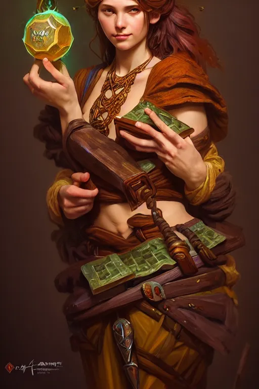 Image similar to photography alexey gurylev, fantasy, merchant, multiple props of wood, mysterious, deep focus, d & d, fantasy, complex, elegant, highly detailed, digital painting, artstation, concept art, matte, clear focus, illustration, hearthstone, artgerm art, greg rutkovsky and alphonse mucha