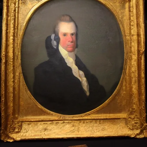 Image similar to An 18th century oil painting of Jerma985 in the mid-late 1700s, Jerma985, grainy, realistic, very realistic, hyperrealistic, highly detailed, very detailed, extremely detailed, very neat, very epic, very cool, detailed, trending on artstation