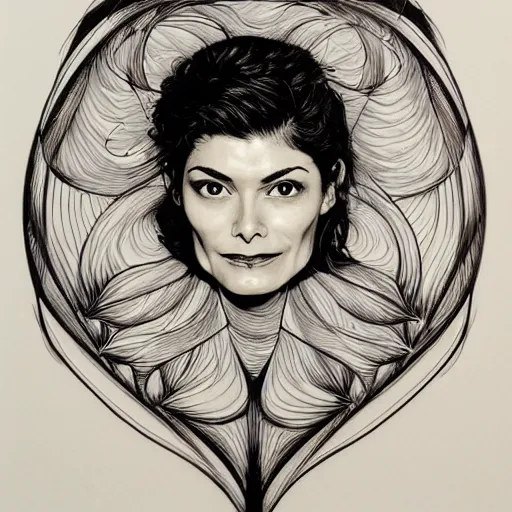 Image similar to portrait of audrey tautou by aaron horkey