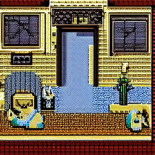 Prompt: 9 0 s bedroom, beautiful detailed pixel art, intricate details, beautiful, dithered gradients, volumetric lighting, old school computer game graphics, crpg, d & d, pixel art