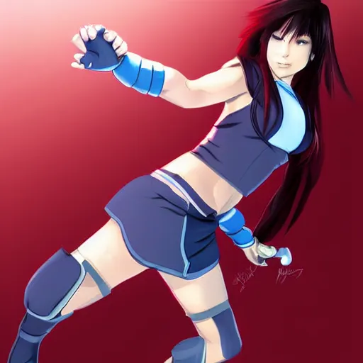 Image similar to high quality art of tifa lockhart dressed as korra, trending on artstartion