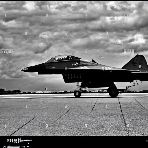 Image similar to fighter jet from the 5 0 s beautiful clouds in the background, grainy footage, black and white