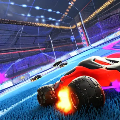 Image similar to adriano celentano in rocket league, 4 k