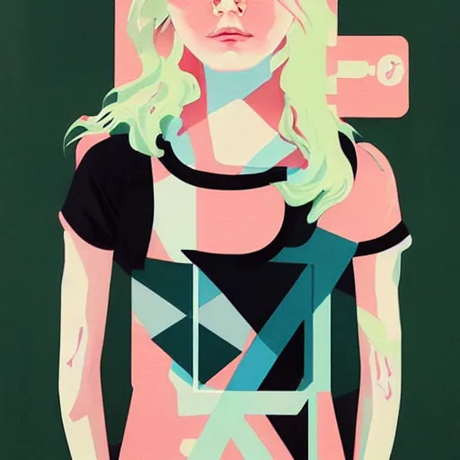 Image similar to Elle Fanning in the Special Forces picture by Sachin Teng, asymmetrical, dark vibes, Realistic Painting , Organic painting, Matte Painting, geometric shapes, hard edges, graffiti, street art:2 by Sachin Teng:4