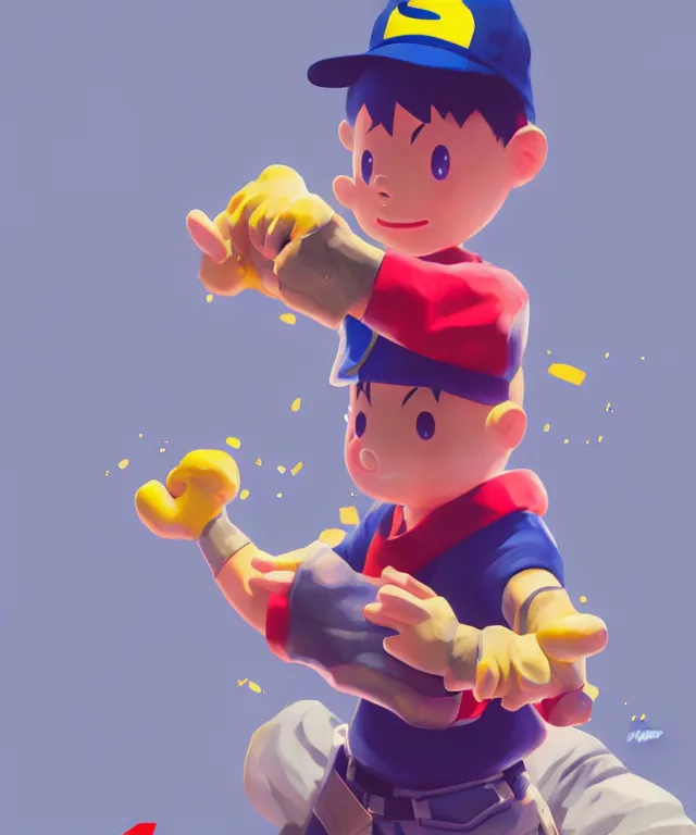 Image similar to ness from earthbound as an apex legends character, crisp 8 k line art, digital painting, artstation, unreal engine, octane render, concept art, matte, sharp focus, hyper realistic lighting, illustration