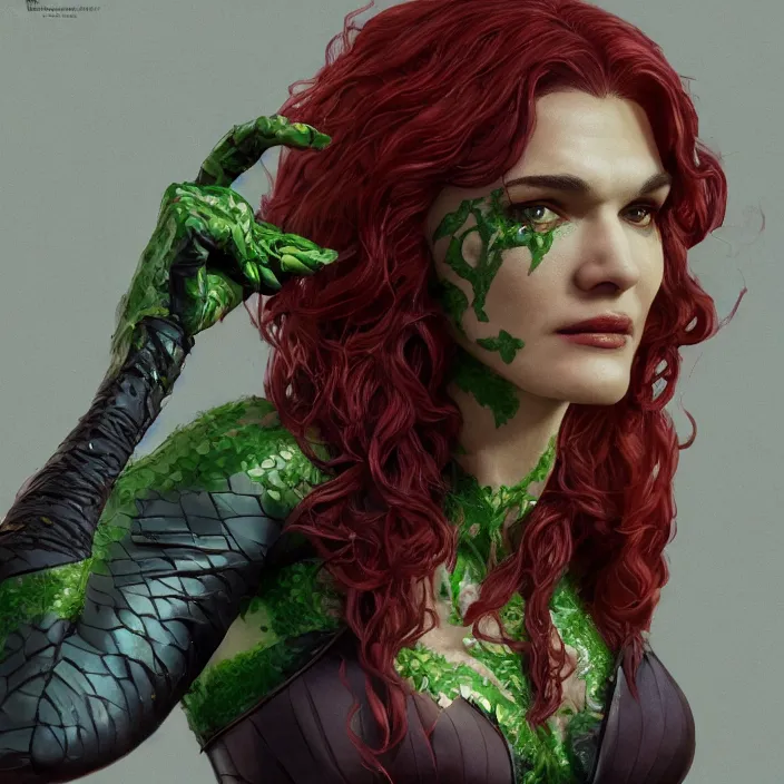 Image similar to portrait of Rachel Weisz as a Poison Ivy in Batman & Robin 1997. intricate artwork. by Tooth Wu, wlop, beeple, dan mumford. octane render, trending on artstation, greg rutkowski very coherent symmetrical artwork. cinematic, hyper realism, high detail, octane render, 8k