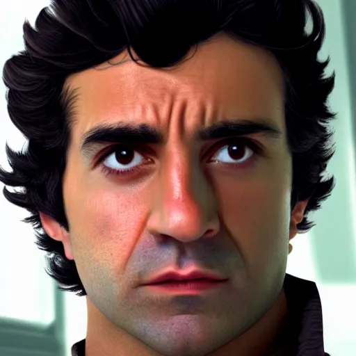 Prompt: cinematic portrait of poe dameron, 2 4 mm lens, accurate, photoreal