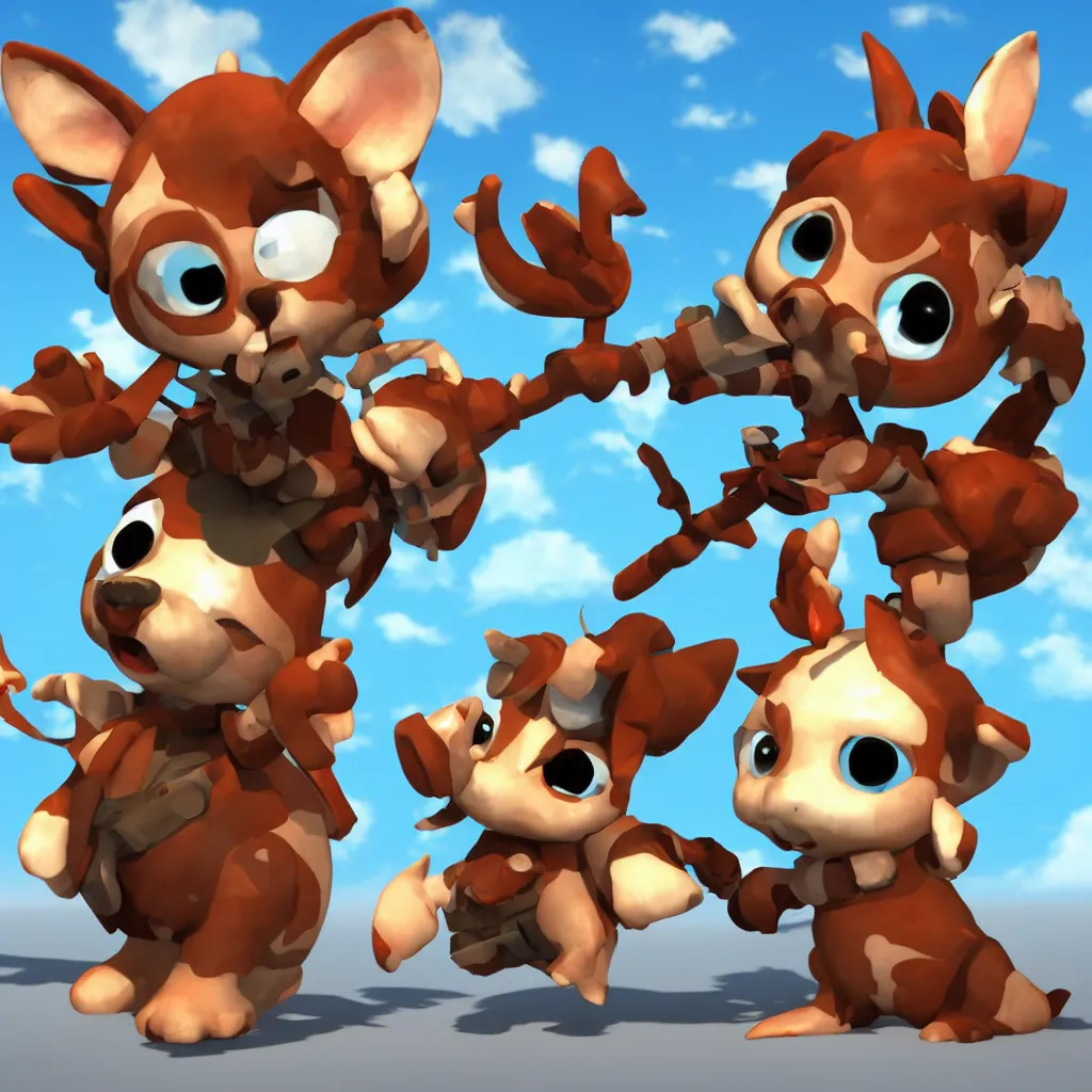 Image similar to cute 3d game character