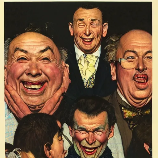 Image similar to Frontal portrait of the most hysterical soyak, by Norman Rockwell and Robert McGinnis.