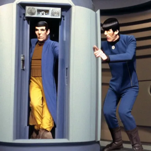 Image similar to spock!!!!! exiting the tardis!!!!!!