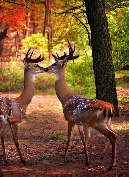 Prompt: Deer playing on a rgb gaming computer, photograph, high quality, detailed, sharp