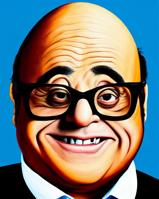 Image similar to painting portrait of danny devito as an egg, cartoon, warm lighting, danny devito has an egg body, movie poster, illustration by bartek fedyczak, erak note, tooth wu, neil richards, kan liu, siwoo kim, jisu choe, trending on art station