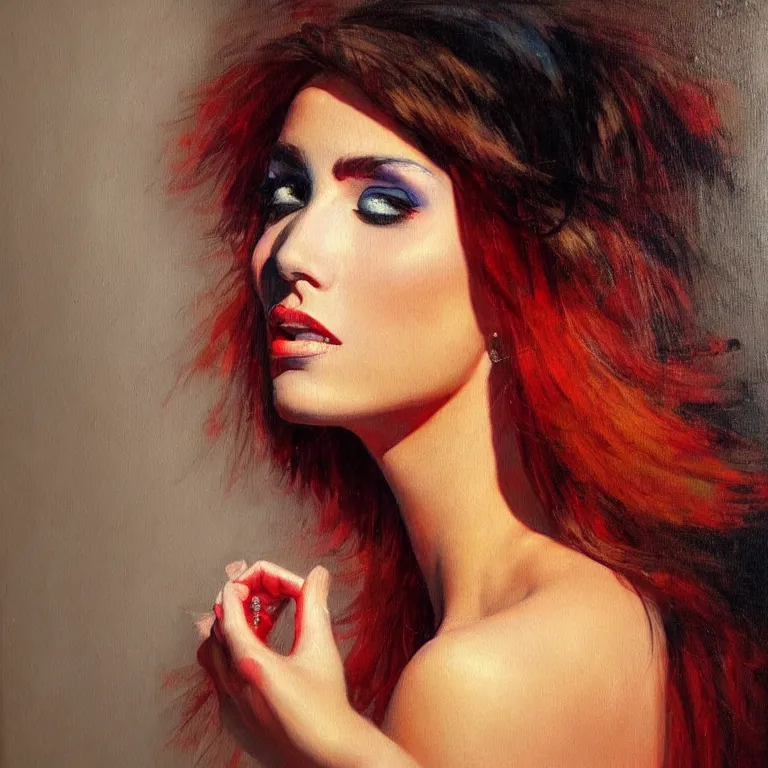 Image similar to a beautiful masterpiece painting of a singer by juan gimenez, award winning, trending on artstation,