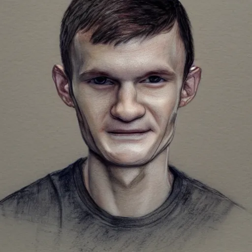 Image similar to full body sketch of vitalik buterin, high detail face, perfect anatomy, watercolor background, pencil art, ink and pencil, hyperrealistic, hyperdetailled, digital art, greg rutkowski, artstation, 8 k, beautiful drawing, paper texture, spray paint, watercolors