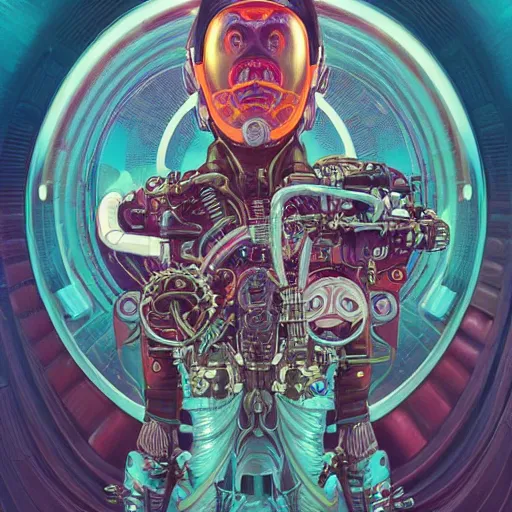 Image similar to high quality high detail biomechanical portrait of diesel punk in an alien world, tristan eaton, victo ngai, artgerm, rhads, ross draws, hyperrealism, intricate detailed, alphonse mucha, 8 k, sci - fi, pastel colors, artstation,