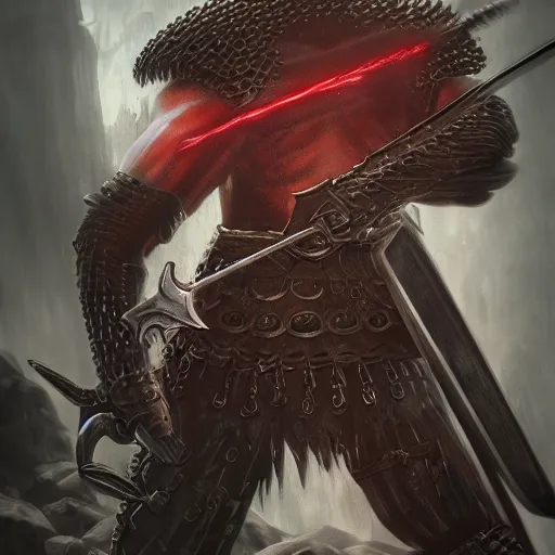 Image similar to Guts, Berserk, very detailed, artstation, digital art, masterpiece, award winning, greatsword