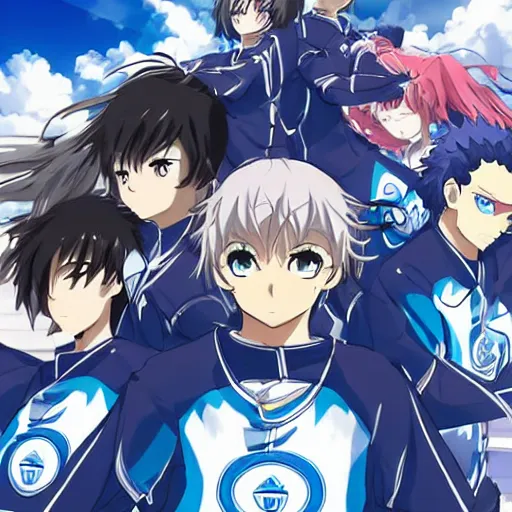 Prompt: “olympique de marseille soccer team, anime style like fate/stay night”