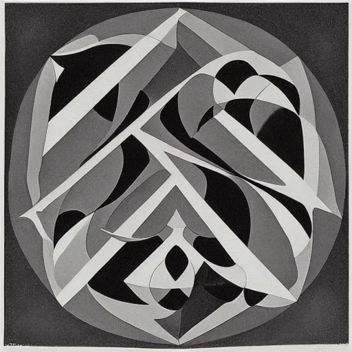 Prompt: “Infinite eyes, geometric art by M.C. Escher, lithograph, 1959”