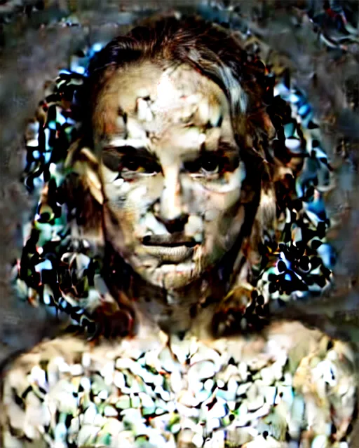 Prompt: symmetrical young natalie portman portrait cream white background, soft diffused light, bjork aesthetic, translucent, by rineke dijkstra, intricate details, highly detailed, masterpiece,