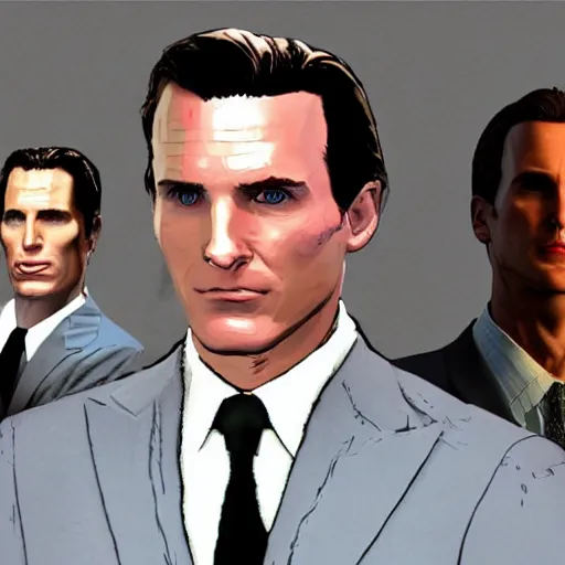 Prompt: patrick bateman american psycho christian bale in gtav