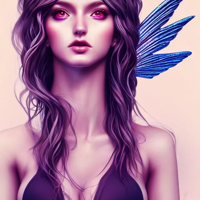 Image similar to full body pose, beautiful adult stoner fairy queen, symmetrical wings, highly detailed, 4 k, hdr, smooth, sharp focus, high resolution, award - winning photo, artgerm, photorealistic