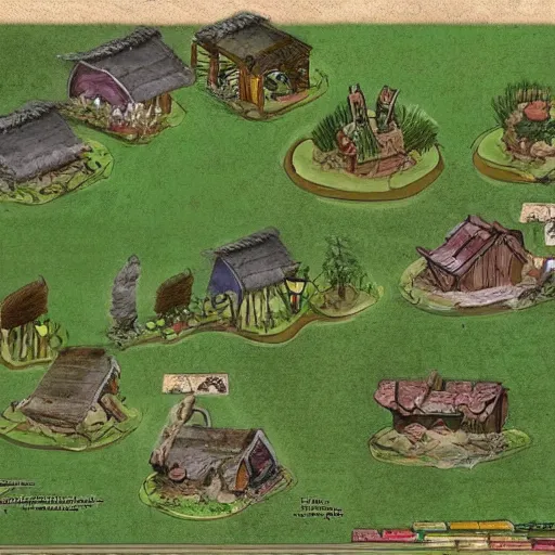 Image similar to concept art of a fantasy farm, wlop style