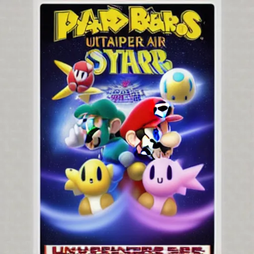 Image similar to super mario brothers and kirby super star ultra movie poster with pokemon super smash bros and princess peach star wars theme pokemon style detailed and accurate eyes