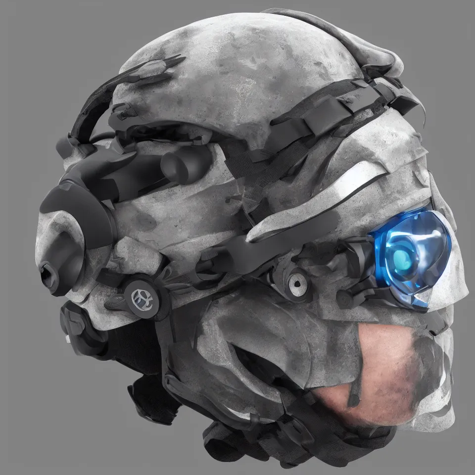 Prompt: front view epic nano cyber headgear combat goggles helmet highly detailed, hyper concept art, smooth, crisp sharp focus, simple draft aaa unreal artstation