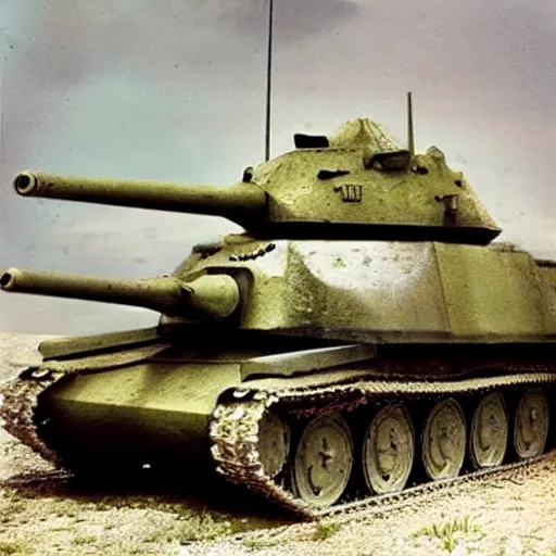 Prompt: “armoured tank shooting flowers world war 2 color restoration film vhs”