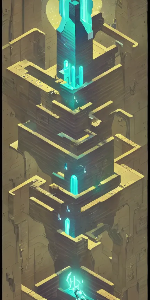 Image similar to isometric portrait of advanced alien, his last moment, mystical, technology meets fantasy, map, infographic, concept art, art station, style of monument valley, giger, wes anderson