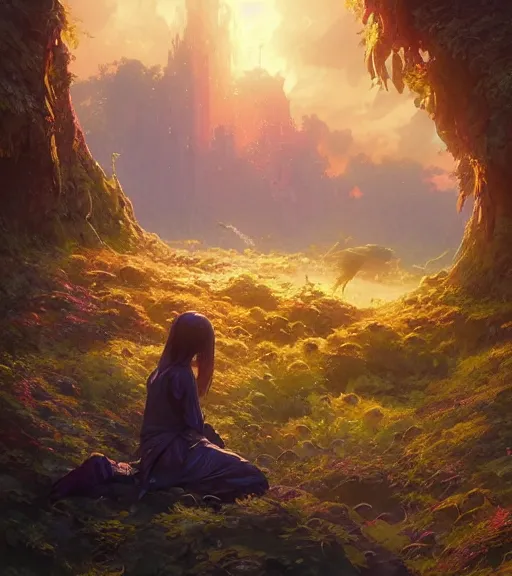 Image similar to highly detailed liquid eggplant, stephen bliss, unreal engine, fantasy art by greg rutkowski, loish, rhads, ferdinand knab, makoto shinkai and lois van baarle, ilya kuvshinov, rossdraws, tom bagshaw, reflective global illumination, god rays, detailed and intricate environment