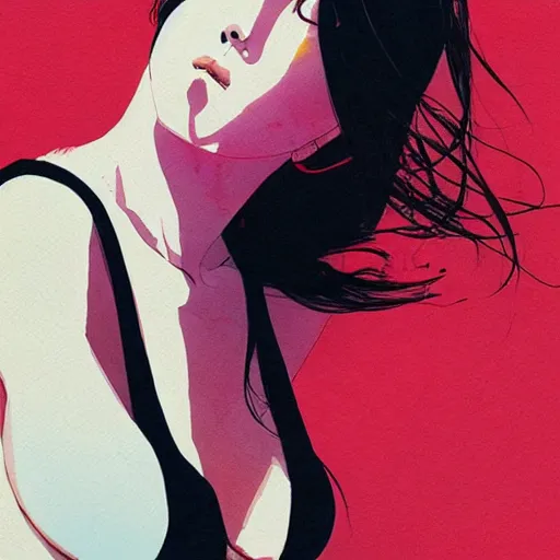 Image similar to Lee Jin-Eun by Conrad Roset, rule of thirds, seductive look, beautiful
