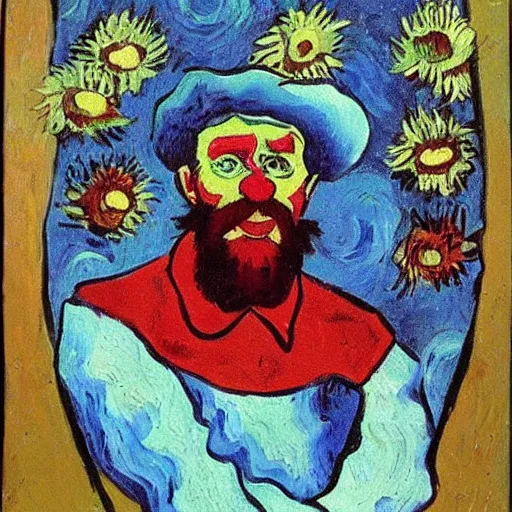 Prompt: communist clown, van gogh style