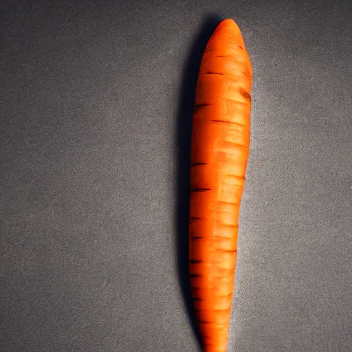 Image similar to an airplane in the shape of a carrot, studio lighting, concept